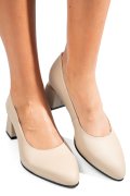 PANTOFI BEJ PIELE NATURALA 5S77025