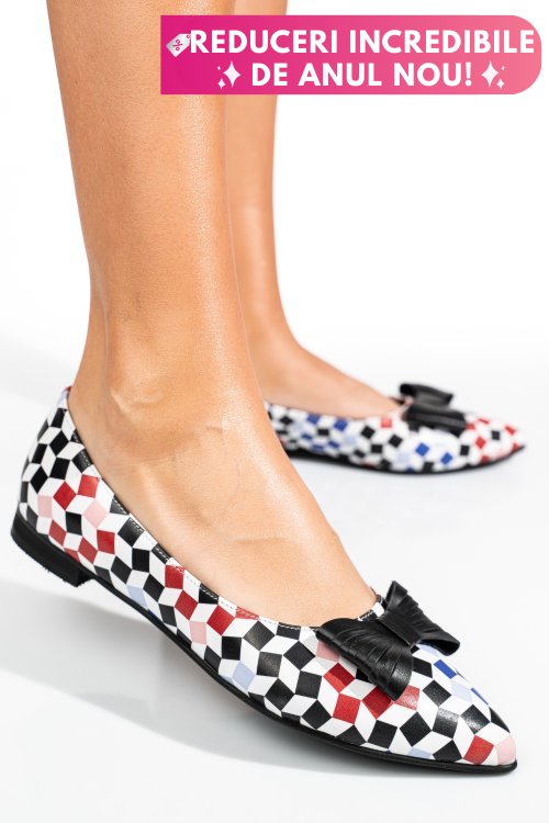 Balerini multicolor piele naturala 3s7708
