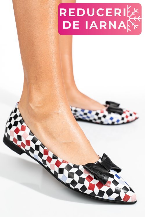 Balerini multicolor piele naturala 3s7708