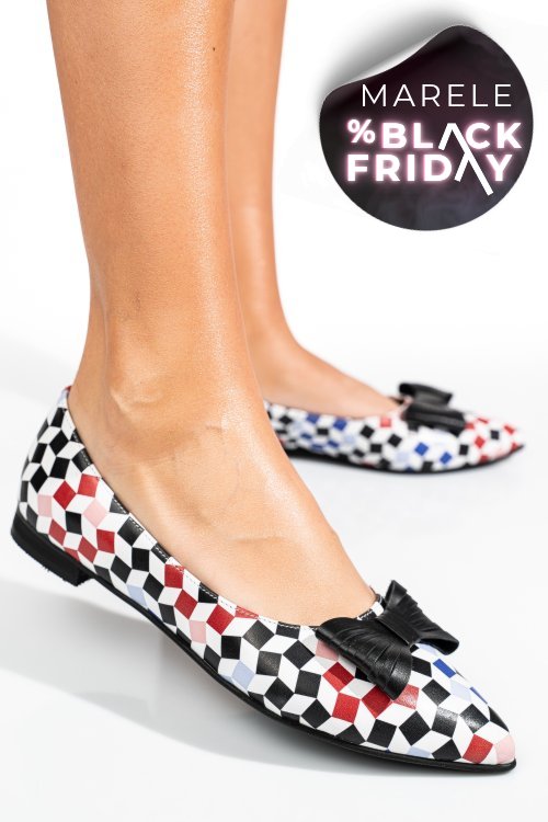 Balerini multicolor piele naturala 3s7708