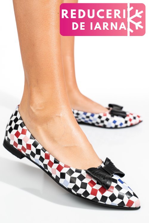 Balerini multicolor piele naturala 3s7708