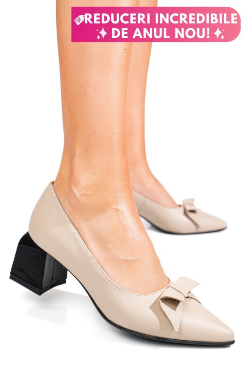 Pantofi bej piele naturala 5s77463