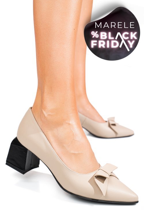 Pantofi bej piele naturala 5s77463