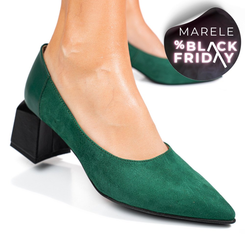 PANTOFI VERZI PIELE NATURALA INTOARSA 5S77461