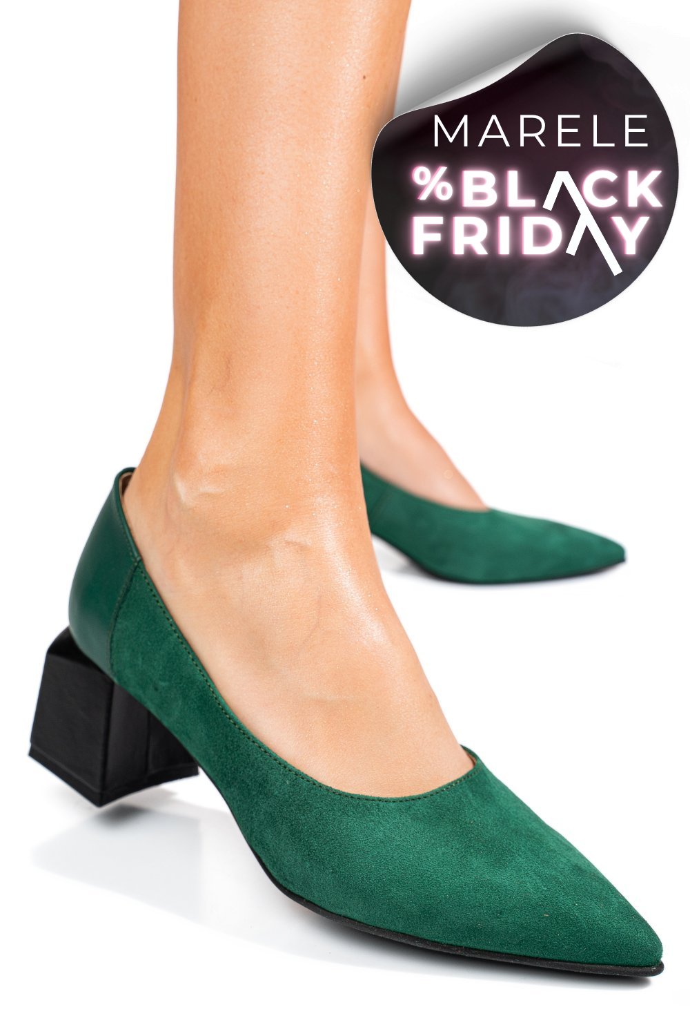 PANTOFI VERZI PIELE NATURALA INTOARSA 5S77461