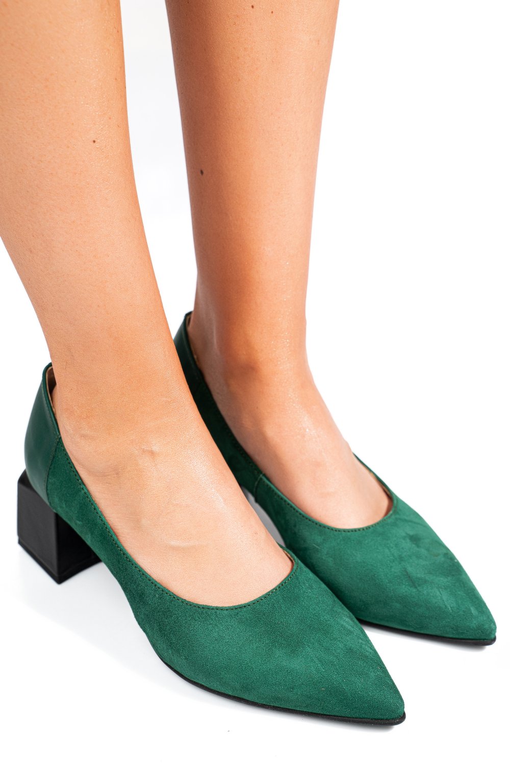 PANTOFI VERZI PIELE NATURALA INTOARSA 5S77461