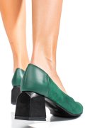 PANTOFI VERZI PIELE NATURALA INTOARSA 5S77461
