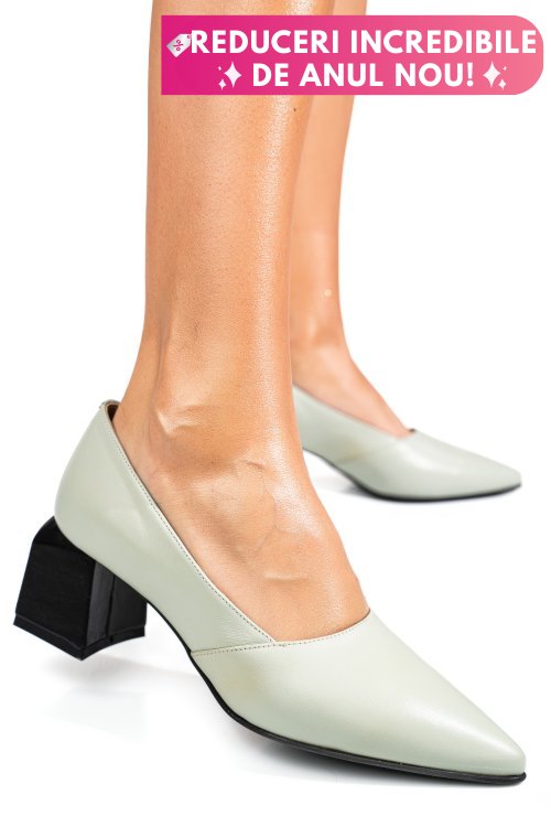 Pantofi turcoaz piele naturala 5s77460