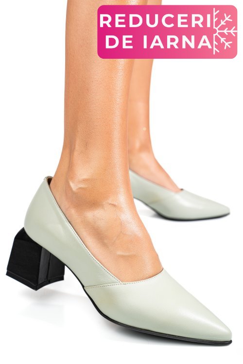 Pantofi turcoaz piele naturala 5s77460