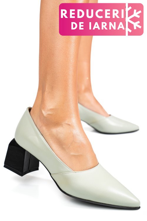 Pantofi turcoaz piele naturala 5s77460