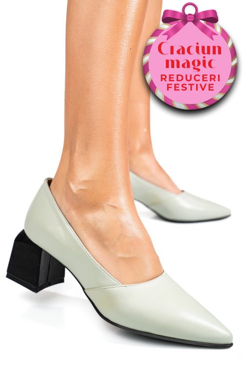 Pantofi turcoaz piele naturala 5s77460