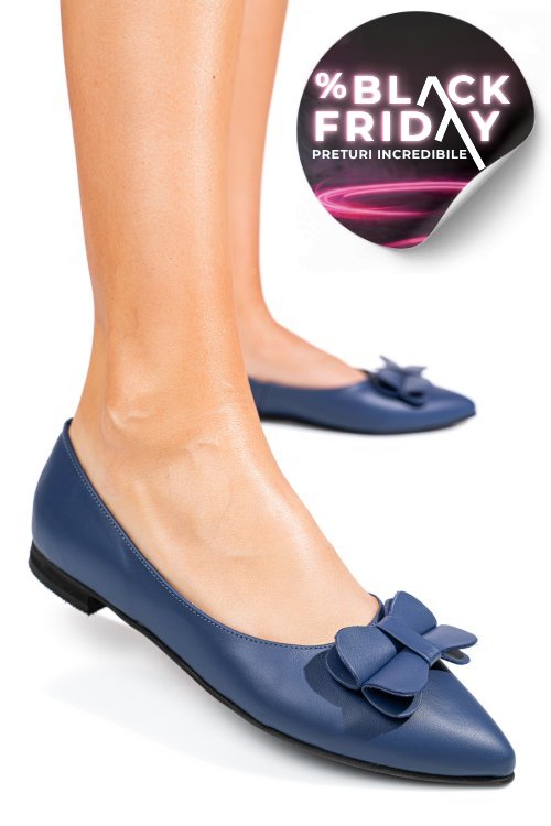 Balerini bleumarin piele naturala 3s7704-ii