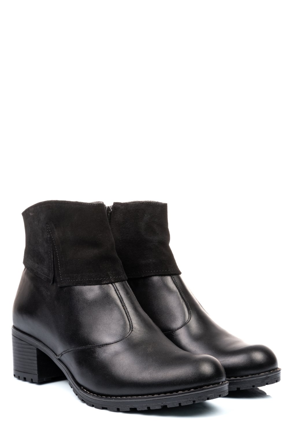 BOTINE NEGRE PIELE NATURALA 0PC65