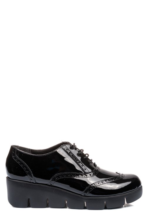 Pantofi sport negri piele naturala lacuita dw20-xb254