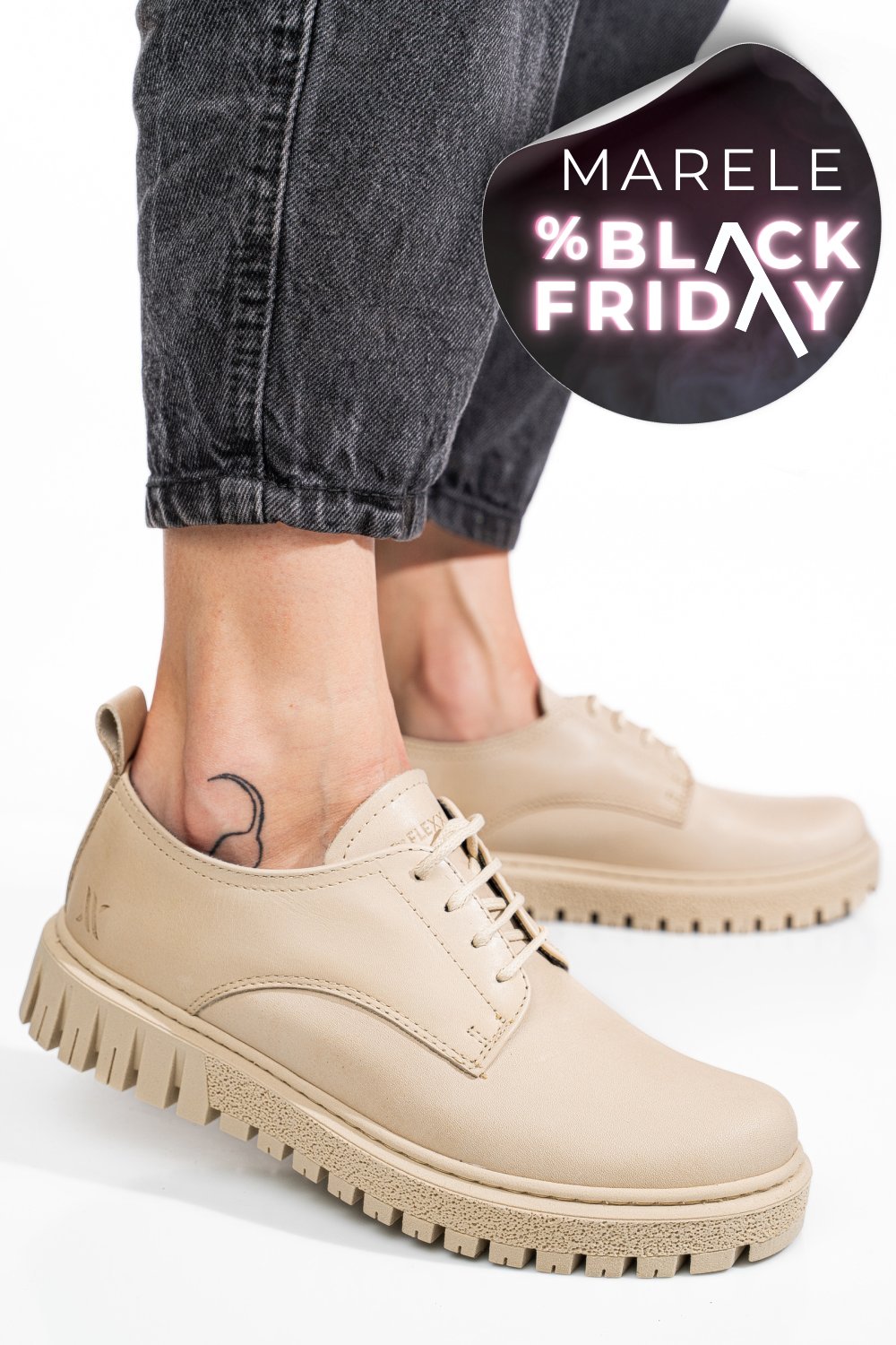 PANTOFI BEJ PIELE NATURALA DW23-I1139