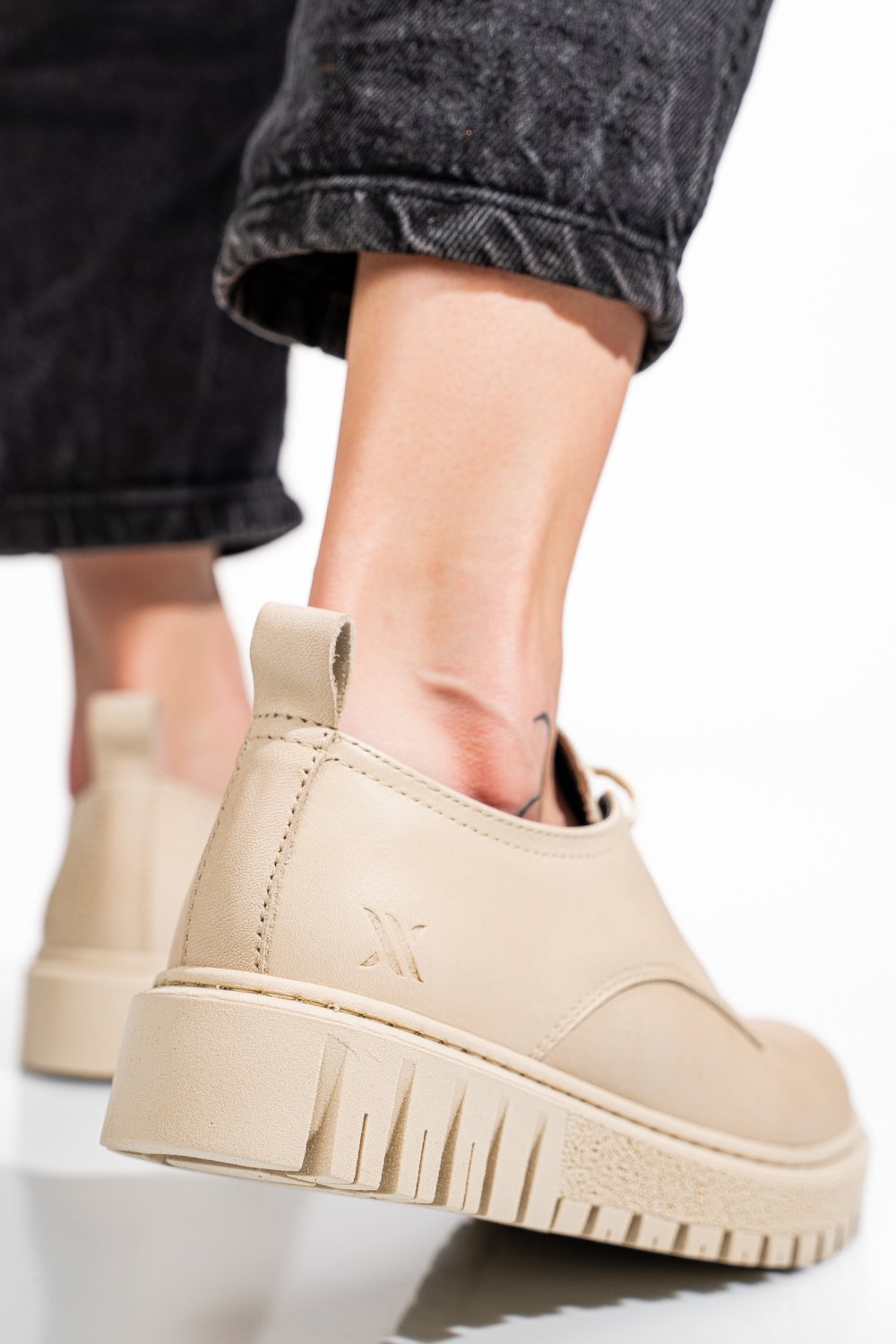 PANTOFI BEJ PIELE NATURALA DW23-I1139