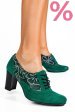 Pantofi verzi piele naturala intoarsa 1pc717-ii