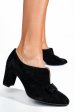 Pantofi negri piele naturala intoarsa 3pc707