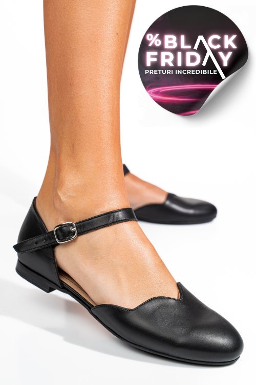 Balerini negri piele naturala 3s7719