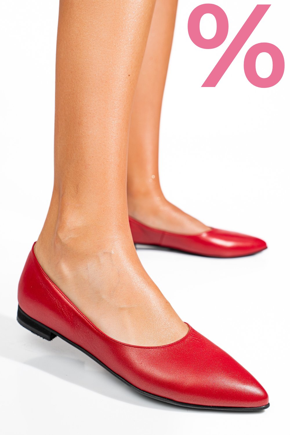 BALERINI ROSII PIELE NATURALA 3S7707