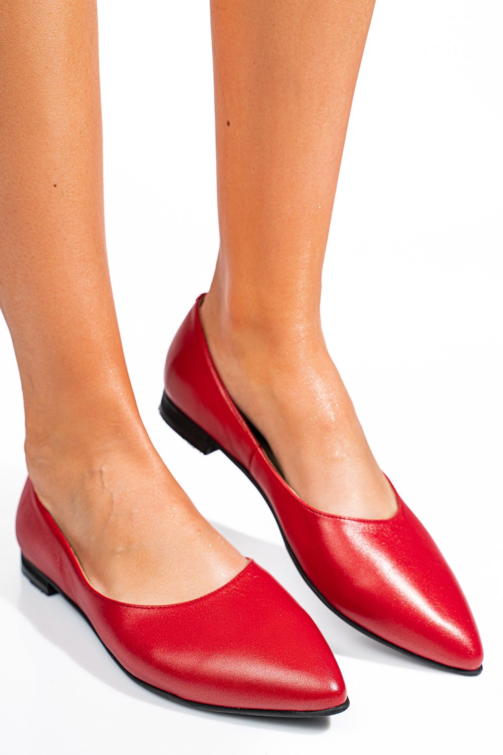 BALERINI ROSII PIELE NATURALA 3S7707