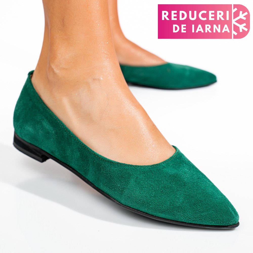 BALERINI VERZI PIELE NATURALA INTOARSA 3S7707