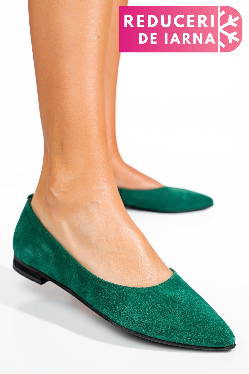 BALERINI VERZI PIELE NATURALA INTOARSA 3S7707