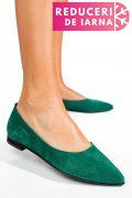 BALERINI VERZI PIELE NATURALA INTOARSA 3S7707