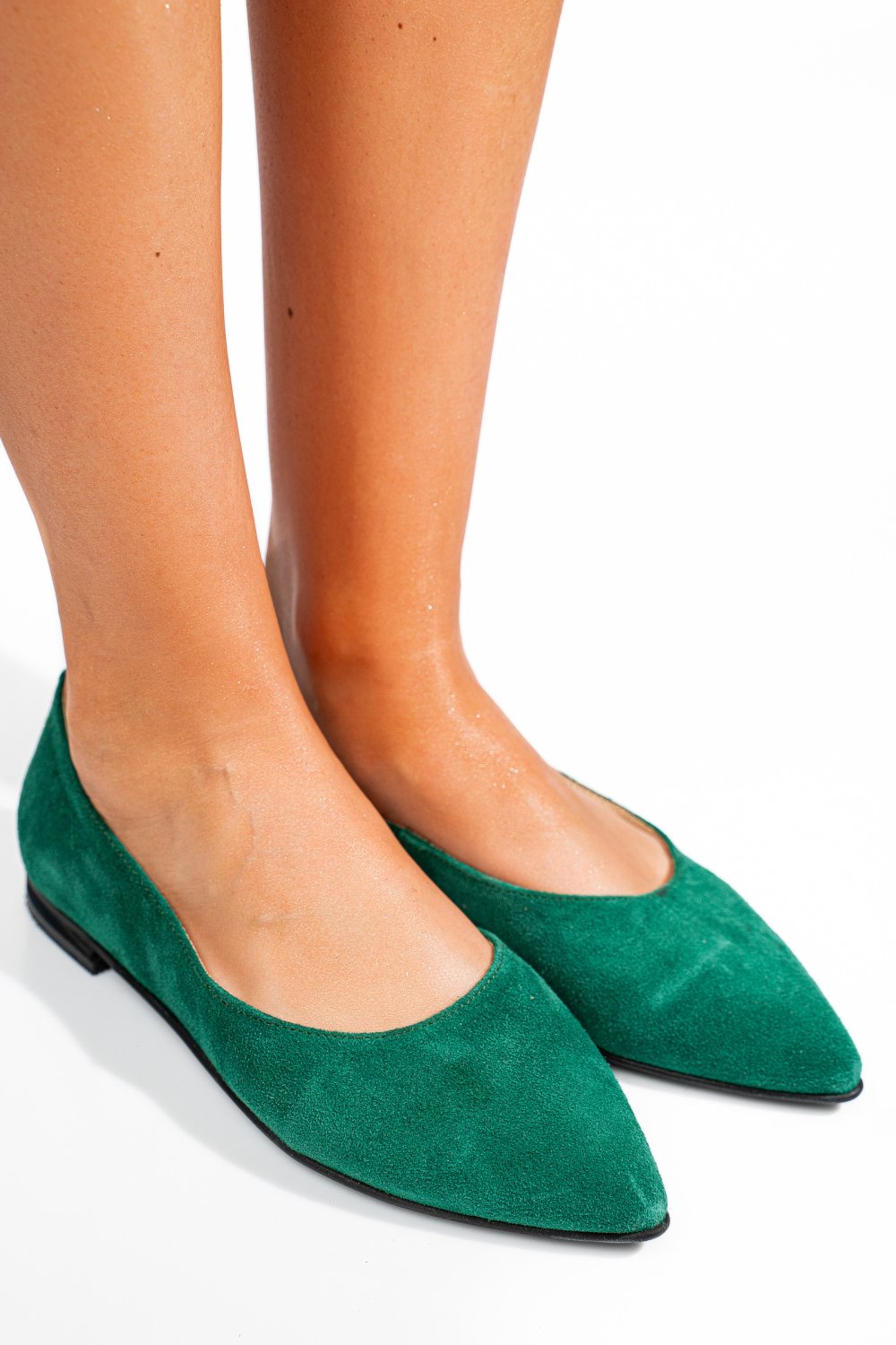 BALERINI VERZI PIELE NATURALA INTOARSA 3S7707