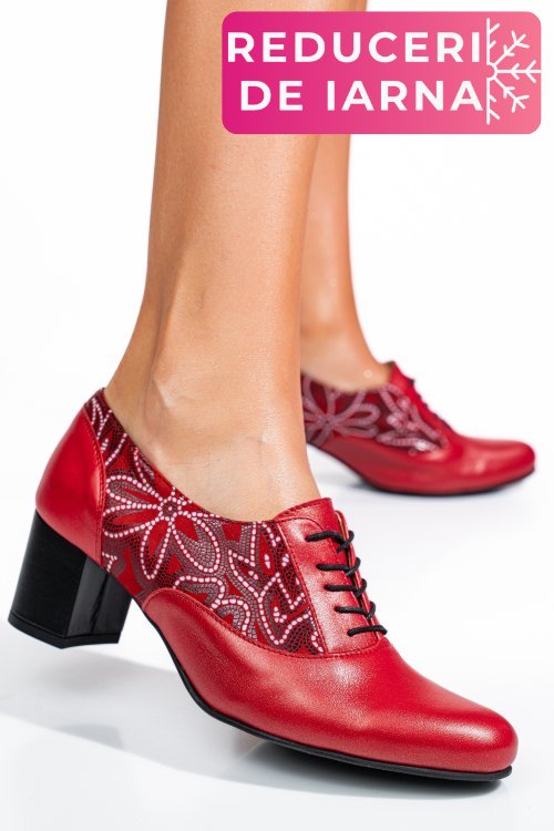 Pantofi rosii piele naturala 1s77515pa