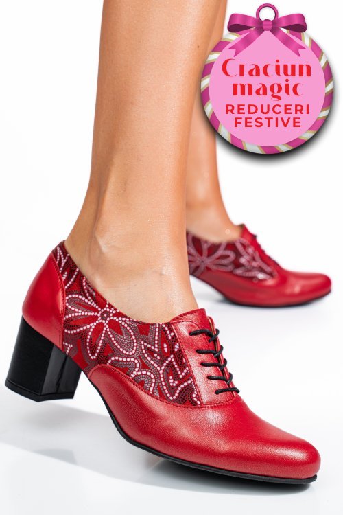 Pantofi rosii piele naturala 1s77515pa
