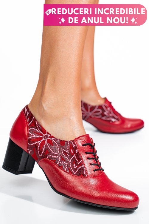 Pantofi rosii piele naturala 1s77515pa