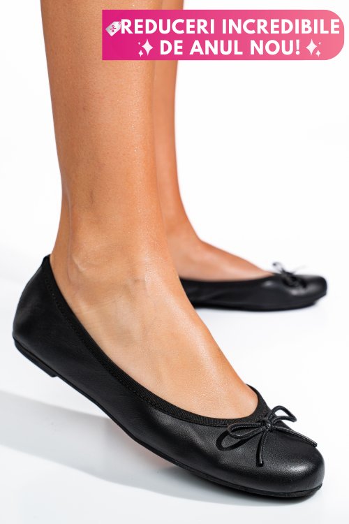 Balerini negri piele naturala artball