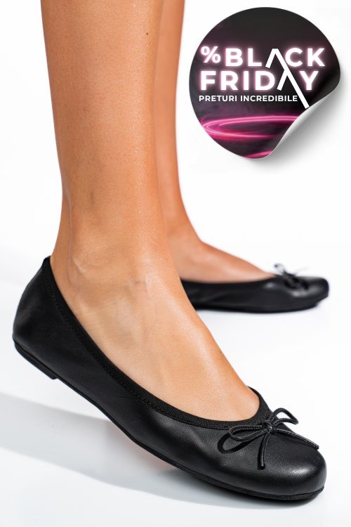 Balerini negri piele naturala artball