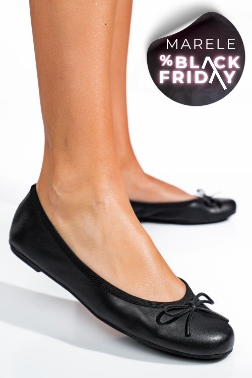 Balerini negri piele naturala artball