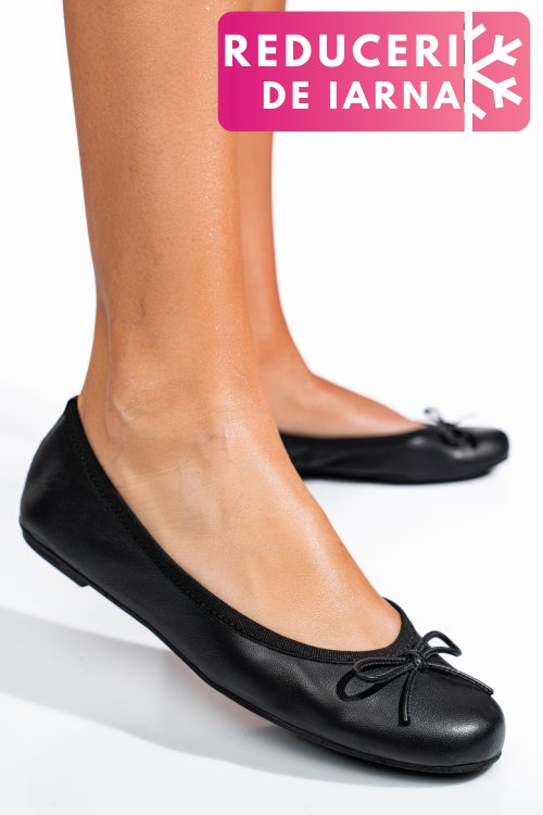 Balerini negri piele naturala artball