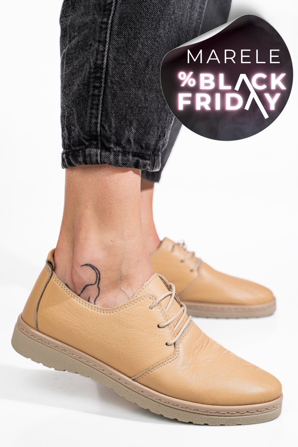 PANTOFI BEJ PIELE NATURALA AS77150