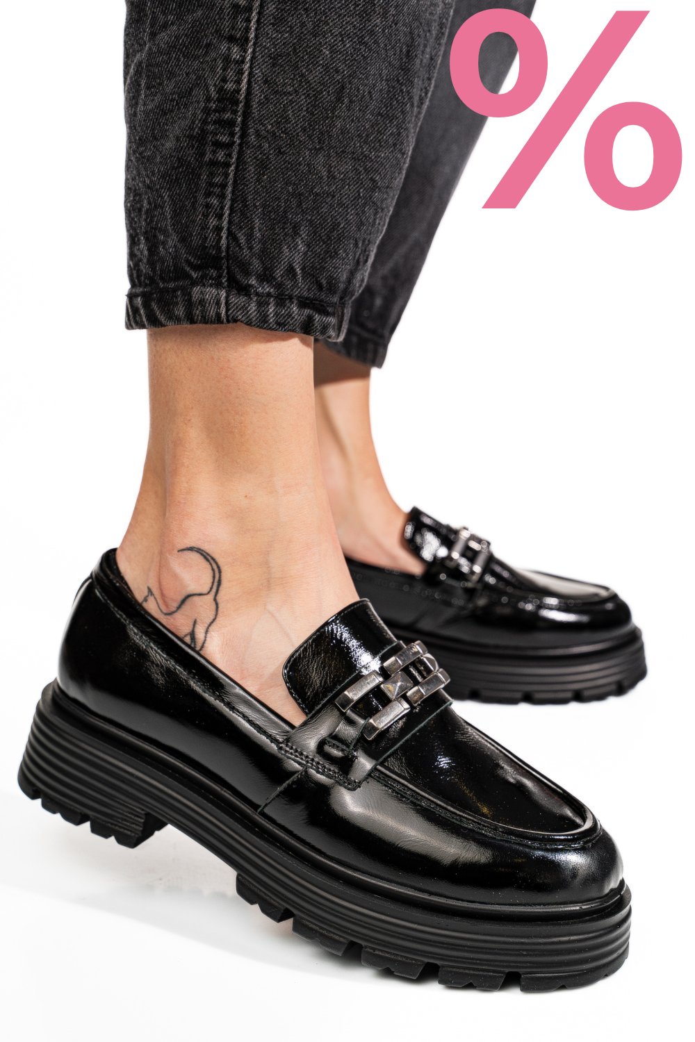 MOCASINI NEGRI PIELE ATURALA LACUITA 7S7733