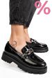 Mocasini negri piele aturala lacuita 7s7733