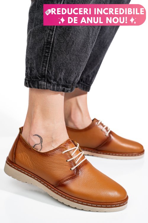 Pantofi maro piele naturala as77150