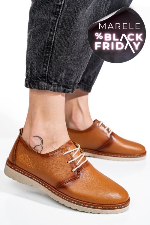 Pantofi maro piele naturala as77150