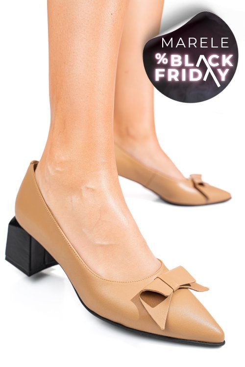 Pantofi maro deschis piele naturala 5s77463