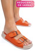 PAPUCI PORTOCALII PIELE NATURALA APCKD-0100