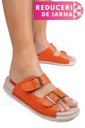 PAPUCI PORTOCALII PIELE NATURALA APCKD-0100