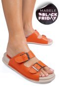 PAPUCI PORTOCALII PIELE NATURALA APCKD-0100
