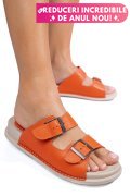 PAPUCI PORTOCALII PIELE NATURALA APCKD-0100