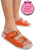 PAPUCI PORTOCALII PIELE NATURALA APCKD-0100