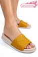Papuci mustar piele naturala apckd-0110