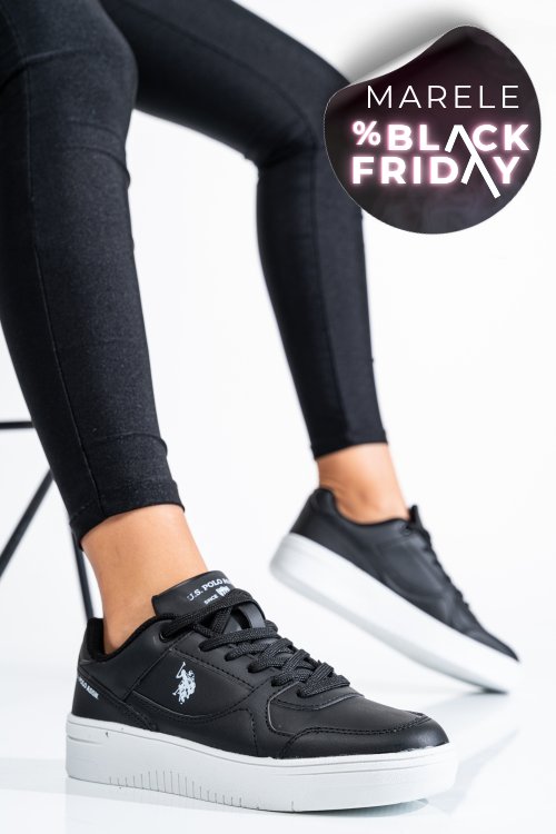 U.s. polo assn, pantofi sport black white lee-wmn