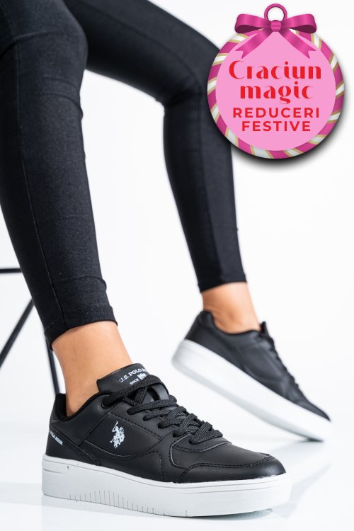 U.s. polo assn, pantofi sport black white lee-wmn